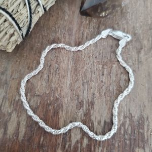 sterling silver 925 italy rope chain boho bracelet